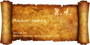 Mauter Appia névjegykártya